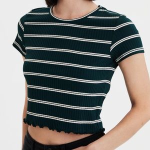 American Eagle AE Striped Baby Tee T-Shirt Small